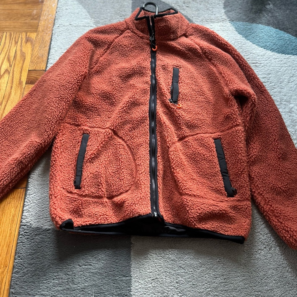Rust Fleece Zip-Up Jacket